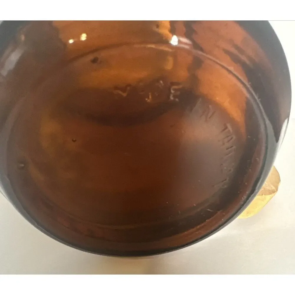 Vintage Six Flags Over Georgia Atlanta Amber Glass, Wood And Metal Collector Cup